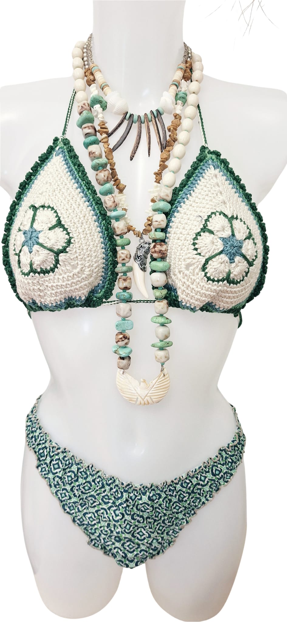 Bikini - Off-White / Green